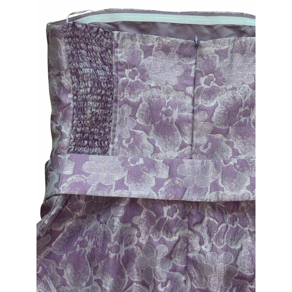 Amanda Uprichard Fae Mini Dress Lavender Brocade Light Purple Strapless Sheath M - Picture 8 of 9